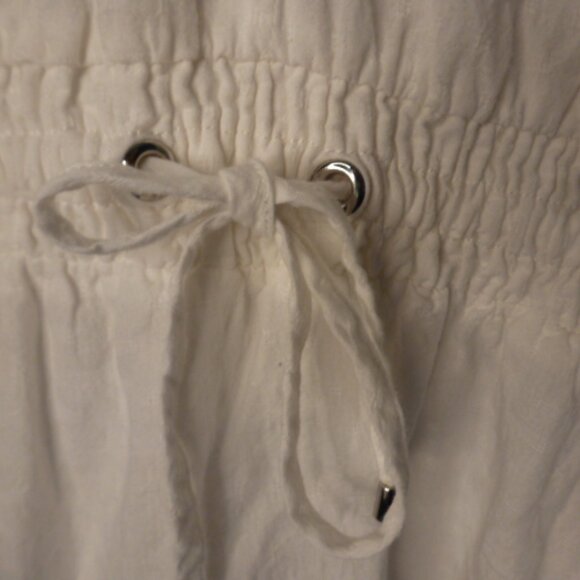 Athleta white cotton beach cover up draw string waist L large - Picture 4 of 8